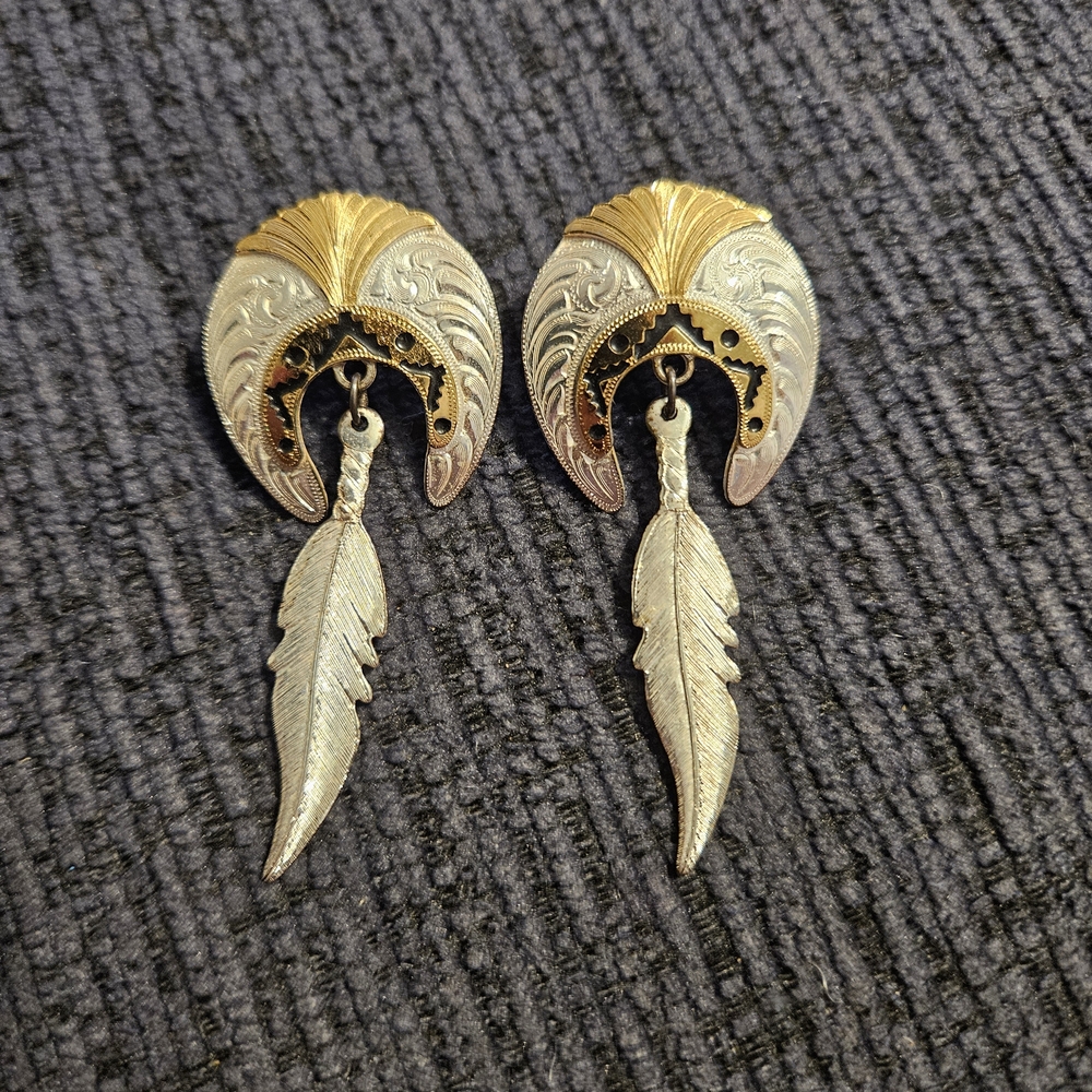 Gold and Silver Organic Claw Earrings